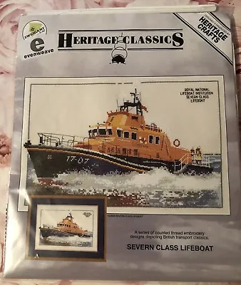 Lovely Heritage Crafts Severn Class Lifeboat Evenweave Counted Cross Stitch Kit • £18.99