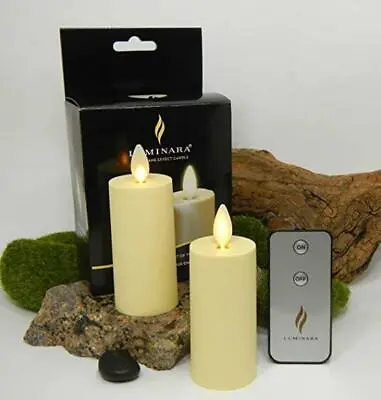 Set Of 2 Luminara Flameless Votive LED Candles Moving Flame Ivory With Timer • $21.62