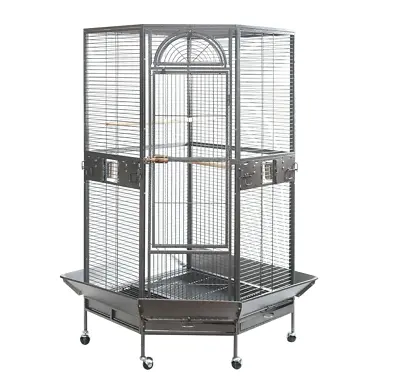 YES4PETS 161 Cm XL Corner Bird Cage Pet Parrot Aviary Perch Castor Wheel • $279
