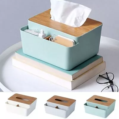 White Bamboo Cover Toilet Paper Box Towel Napkin Tissue Holder  Facial Tissues • $16.87