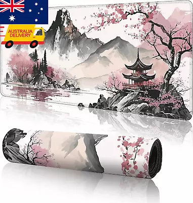 Watercolor Cherry Blossom Large Gaming Mouse Pad - 31.5x11.8inch Mouse Mat • $23.99