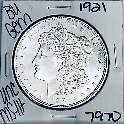 1921 Bu Gem Morgan Silver Dollar Unc Ms++ Genuine U.s. Mint Rare Coin 7970 • $24.50