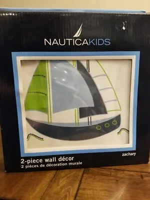$23.27 • Buy Nautica Kids Sailboats Canvas Wall Art  2 Puece Zachary  NEW  