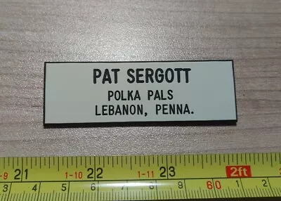 Vintage Pat Sergott Polka Pals Lebanon PA Name Tag Pin • $14.99