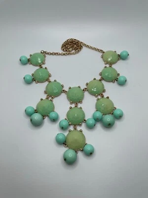 $8.49 • Buy J. CREW Bauble Statement Necklace Mint Green & Sky-Blue Bubble Beads