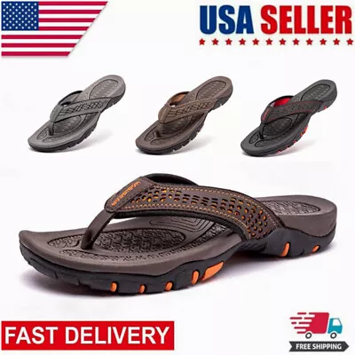 Men Flip Flops Athletic Sandals Outdoor Beach Arch Support Thong Sandals Shoe US • $31.99