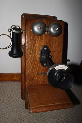 Antique 896d Stromberg-carlson Oak Wood Single Box Hotel Wall Crank Telephone • $419.99