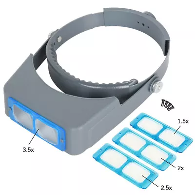 1.5X 2X 2.5X 3.5X Optivisor Headband Magnifier Head Magnifying Glass 4 Lens • $14.29