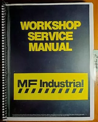 Massey Ferguson MF50 MF50A Tractor Backhoe Loader Workshop Service Manual 6/72 • $57.99