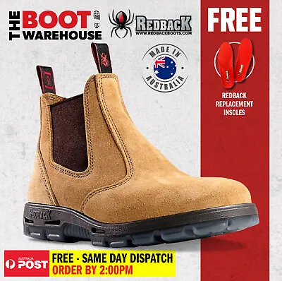 Redback UBBA Non Safety Work Boots. Elastic Sided Bobcat Style. Banana Suede • $119.95