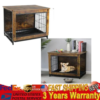 $125 • Buy Dog Crate Furniture,Durable Wooden Dog Crate Table, Indoor Dog Kennel Wood Color
