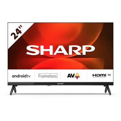 SHARP Frameless Smart TV 24 Inch HD Ready LED Smart Android Television 24FH2KA • £179.99