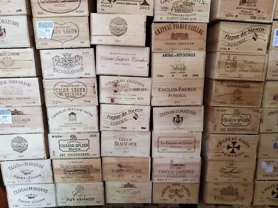 £59.95 • Buy Pack Of 5 -  Large French 12 Bottle Wooden Wine Crate Box Planter Hamper Storage