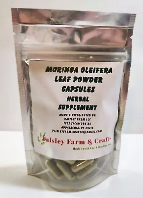 Moringa Oleifera Leaf Capsules NON GMO - All Natural - Made Fresh On Demand! • $12.57