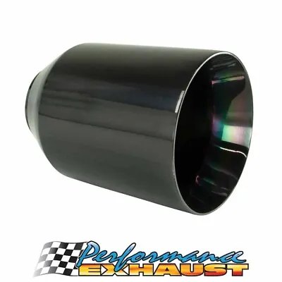 Straight Cut Inner Cone BLACK CHROME Exhaust Tip - 3  Inlet - 5  Outlet • $87