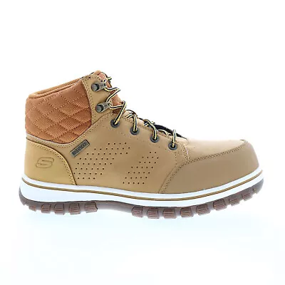 Skechers Mccoll Composite Toe 108004 Womens Brown Nubuck Lace Up Work Boots • $58.99