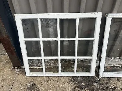 Vintage C1890 12 Pane Window Frame Sash 27” H X 31.5”” W - 6.75 X 8” Panes • $169