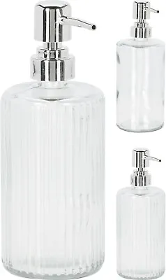£7.95 • Buy 2 Glass Bathroom Soap Dispenser Pump Action Shampoo Conditioner Lotion Dispenser