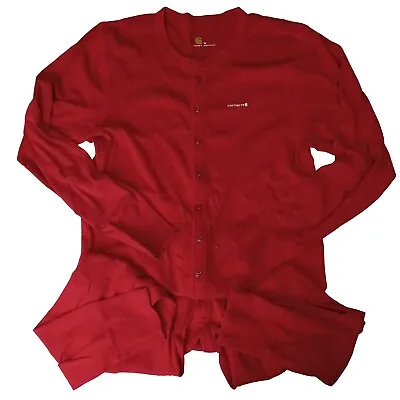 Carhartt Union Suit XL Red Long Johns Base Layer Workwear Hunting STAINS Read • $16.95