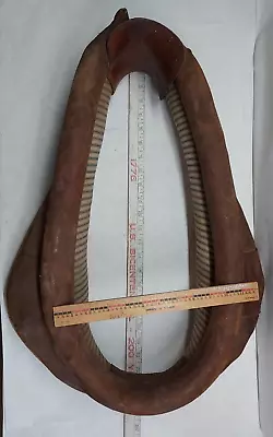 Vintage Leather And Canvas Horse Or Mule Collar 23  X 17½  • $32.04