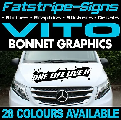 To Fit MERCEDES VITO ONE LIFE LIVE IT CAMPER VAN BONNET STICKERS GRAPHICS DECALS • $27.36