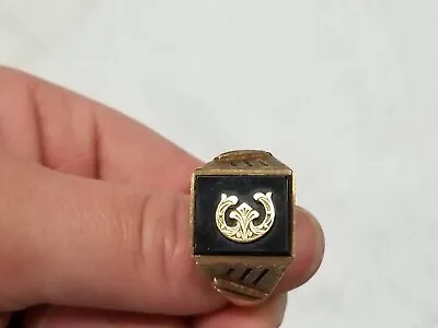 10K Gold Monogrammed Men's Ring • $225