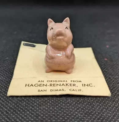 Vintage Hagen Renaker A-165 Begging Baby Pig Figurine With Original Cardboard • $9