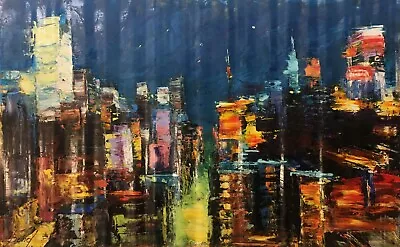 City Dwellers By Elena Bond Original Mixed Media On Canvas COA UNFRAMED • $3200