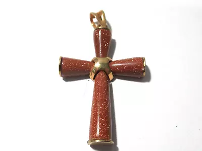 Goldstone Vintage Cross Pendant • $18