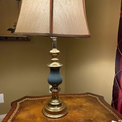 VTG Heavy Brass And Blue (stiffel?) Table Lamp 27” No Shade • $75