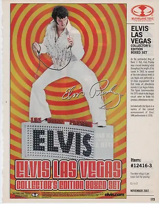 2007 Elvis Presley PRINT AD ART - Las Vegas Concert Rock 'N Roll Action Figure • $13.49