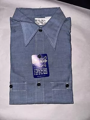 Vtg NOS Coast Wide Denim Chambray Shirt Size Large Workwear  - Union Made • $79.98