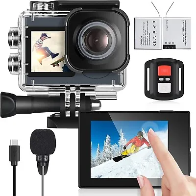 Action Camera 4K Underwater External Microphone Waterproof 40M Ultra HD 20MP 170 • $49.99