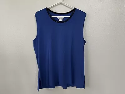Blue Misook Top With Side Splits 2X • $25