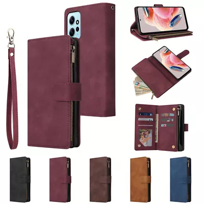 Zipper Wallet Leather Flip Case Cover For Xiaomi Redmi 10C 10A Note 12 4G 12 Pro • $25.16