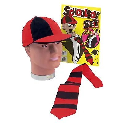 £9.95 • Buy School Boy Costume Set Schoolboy Hat & Tie Kit Stag Night Fancy Dress