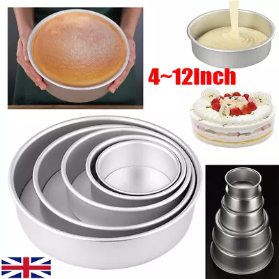 4/6/7/8/9/10/12 Inch Cake Mold Round DIY Cakes Pastry Mould Baking Tin Pan UK • £5.48