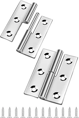 Lift Off Hinges Stainless Steel Door Cupboard Wardrobe Hinges Slip Joint Detach • £5.99