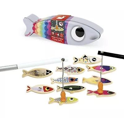 Janod Wooden Sardine Magnetic Fishing Game 10 X Fish Brand New In Tin 2+  • £15.95