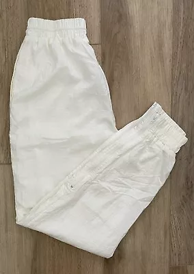 NEW Vintage Nike 80s 90s Y2K Windbreaker Warm Up Jogger Pants Ivory White Small • $40