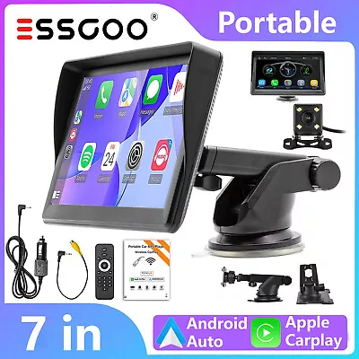 7 Portable Apple Carplay Car Stereo Wireless Head Unit GPS Android Auto FM +4CAM • $50.17