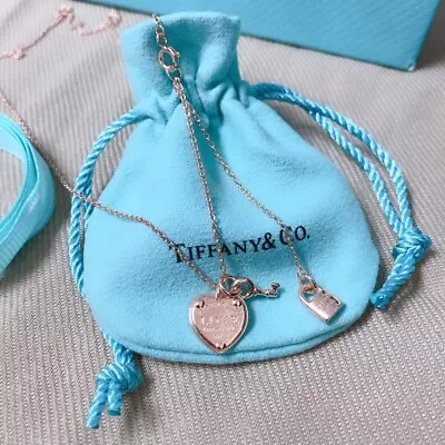 Return To Tiffany Love Heart Lock And Key Necklace 2024 New Authentic • $100