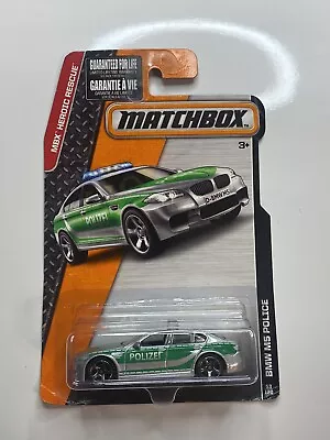 Matchbox MBX Heroic Rescue BMW M5 Police Gray & Green 53/120 Free Box Shipping • $9.50