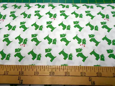 1 Yard  Windham Candy Cane Lane Scotty Dogs Green Fabric • $5.99