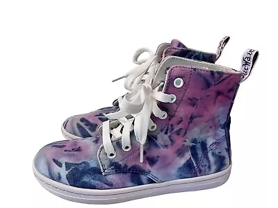 Dr Martens Bouncing Soles Hackney Acid Washed Tye Dye Canvas Denim High Tops 6 • £33.72