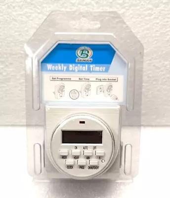 Bainian Digital Programmable Timer FD60 U6 Dual Outlet 7 Day Prog Indoor Use • $11.79