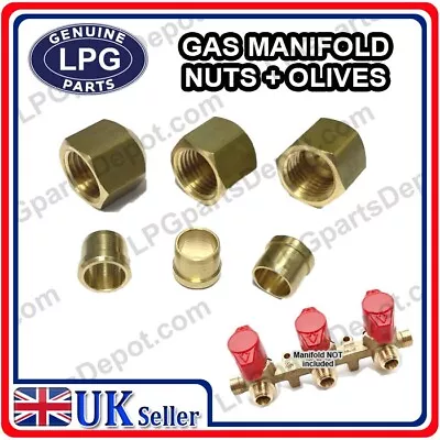 8mm Truma Olives Plus NUTS:: SET Gas Manifold Fitting Compression Copper Pipe • £9.99