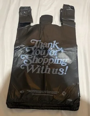 Bags 13 X 10 X23  Heavy Duty .83 Mil  BLACK Thank You T-Shirt Plastic Shopping B • $99.99