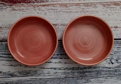 Pair Vintage Fiesta 50's Rose 6  Dessert Bowl Rare 1950-1959 Flawless Condition  • $64.90