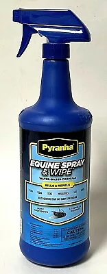 $14.99 • Buy Pyranha 1 Qt Equine Spray And Wipe Insecticide Horse Flies Mosquitoes Repellant 